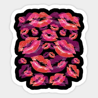 Cover Me In Lipstick Kisses Red and Purple Lipstick Sticker